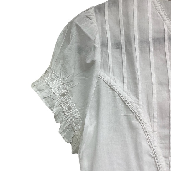 White Cotton Short Sleeve PJ'S - Picture 4 of 7